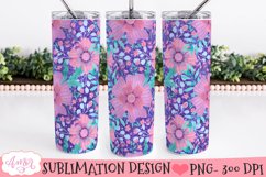 Floral 20oz tumbler wrap sublimation PNG seamless Product Image 3