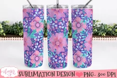 Floral 20oz tumbler wrap sublimation PNG seamless Product Image 3