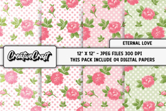 Eternal Love Digital Papers, scrapbook backgrounds designs Product Image 1