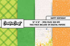 Happy Birthday Digital Papers, scrapbook backgrounds designs Product Image 1