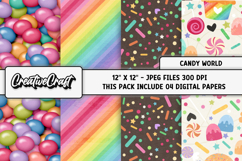 Candy World Digital Papers, scrapbooking backgrounds designs Product Image 1