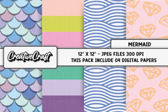 Little Mermaid Digital Papers, scrapbook backgrounds designs Product Image 1