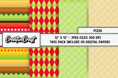 Pizza Fast Food Digital Papers, scrapbook background designs Product Image 1
