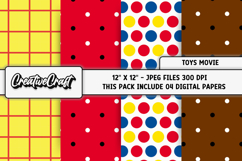 Toys Movie Digital Papers, scrapbooking backgrounds designs Product Image 1