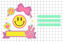 Cute Happy Face Cake Topper 3D SVG Product Image 2