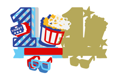 Movie Night numbers 3D SVG Product Image 3