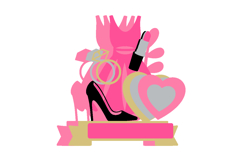 Pink doll Cake Topper 3D SVG Product Image 3