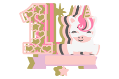 Unicorn Topper numbers 3D SVG Product Image 3