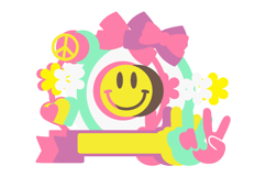 Cute Happy Face Cake Topper 3D SVG Product Image 3