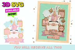 Unicorn Birth Stats announcement signs 3D SVG Product Image 1