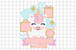 Unicorn Birth Stats announcement signs 3D SVG Product Image 2