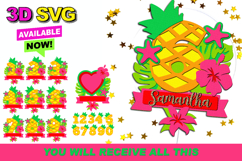Hawaiian numbers Topper 3D SVG Product Image 1