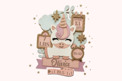 Unicorn Birth Stats announcement signs 3D SVG Product Image 4