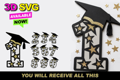 Graduation Numbers 3D SVG Product Image 1