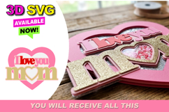 I Love You Mom Topper 3D SVG Product Image 1