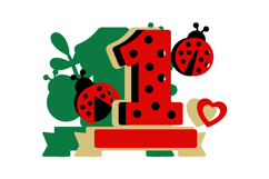 Ladybug numbers 3D SVG Product Image 3