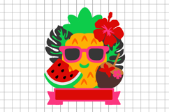 Tropical Pineapple &amp; Fruits Summer Cake Topper 3D SVG Product Image 2