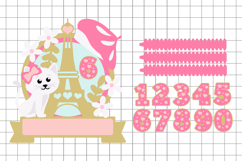 cute cat paris topper 3D SVG Product Image 4