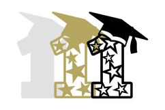Graduation Numbers 3D SVG Product Image 3
