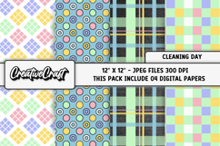 Cleaning Day Digital Papers, scrapbook backgrounds designs Product Image 1