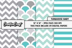 Baby Boy Digital Paper, baby boy graphics, baby illustration Product Image 1