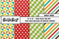 Early Bird Digital Papers, scrapbooking, backgrounds designs Product Image 1