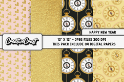 Happy New Year Digital Papers, scrapbook backgrounds designs Product Image 1