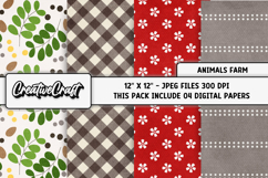 Animals Farm Digital Papers, scrapbook backgrounds designs Product Image 1