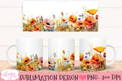 Wildflowers mug wraps for Sublimation BUNDLE PNG Product Image 5