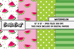 Watermelon Digital Paper, summer graphics, illustrations Product Image 1
