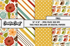 Autumn Fall Digital Paper, thanksgiving digital scrapbook Product Image 1