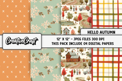 Autumn Fall Digital Paper, thanksgiving digital scrapbook Product Image 1