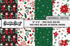 Christmas Digital Paper, gingerbread christmas digital paper Product Image 1