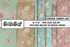 Shabby Chic digital paper, vintage scrapbook, illustration Product Image 1