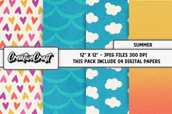 Summer Digital Papers, vintage scrapbook backgrounds designs Product Image 1