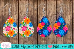 Spring floral Teardrop earring sublimation Bundle, 8 designs Product Image 4