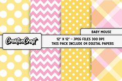 Minnie Baby Digital Paper, minni digital scrapbook graphic Product Image 1