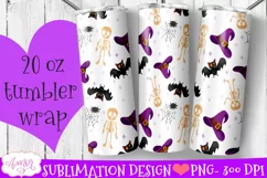 Cute Halloween tumbler wrap PNG for sublimation seamless Product Image 1
