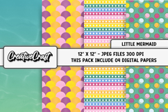 Little Mermaid Digital Papers, scrapbook backgrounds designs Product Image 1