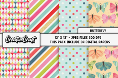 Butterfly Digital Papers, scrapbooking backgrounds designs Product Image 1