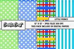 Little Prince Digital Papers, scrapbook backgrounds designs Product Image 1
