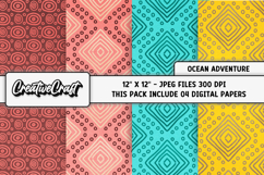 Ocean Adventure Digital Papers, scrapbook background designs Product Image 1