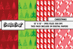 Christmas Digital Paper, christmas digital scrapbooking Product Image 1