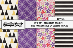Joyful Digital Papers, scrapbooking backgrounds designs Product Image 1