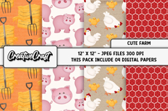 Animal Farm Digital Papers, farm scrapbooking, illustration Product Image 1