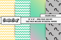 Colors Dolls Digital Papers, scrapbook backgrounds designs Product Image 1