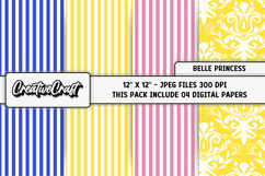 Belle Princess Digital Papers, scrapbook backgrounds designs Product Image 1