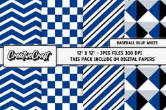 Baseball Sport Digital Papers, background designs, scrapbook Product Image 1