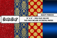 Beauty Princess Digital Papers, scrapbook backgrounds design Product Image 1