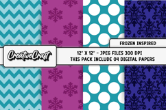 Frozen Inspired Digital Papers, scrapbooking papers designs Product Image 1